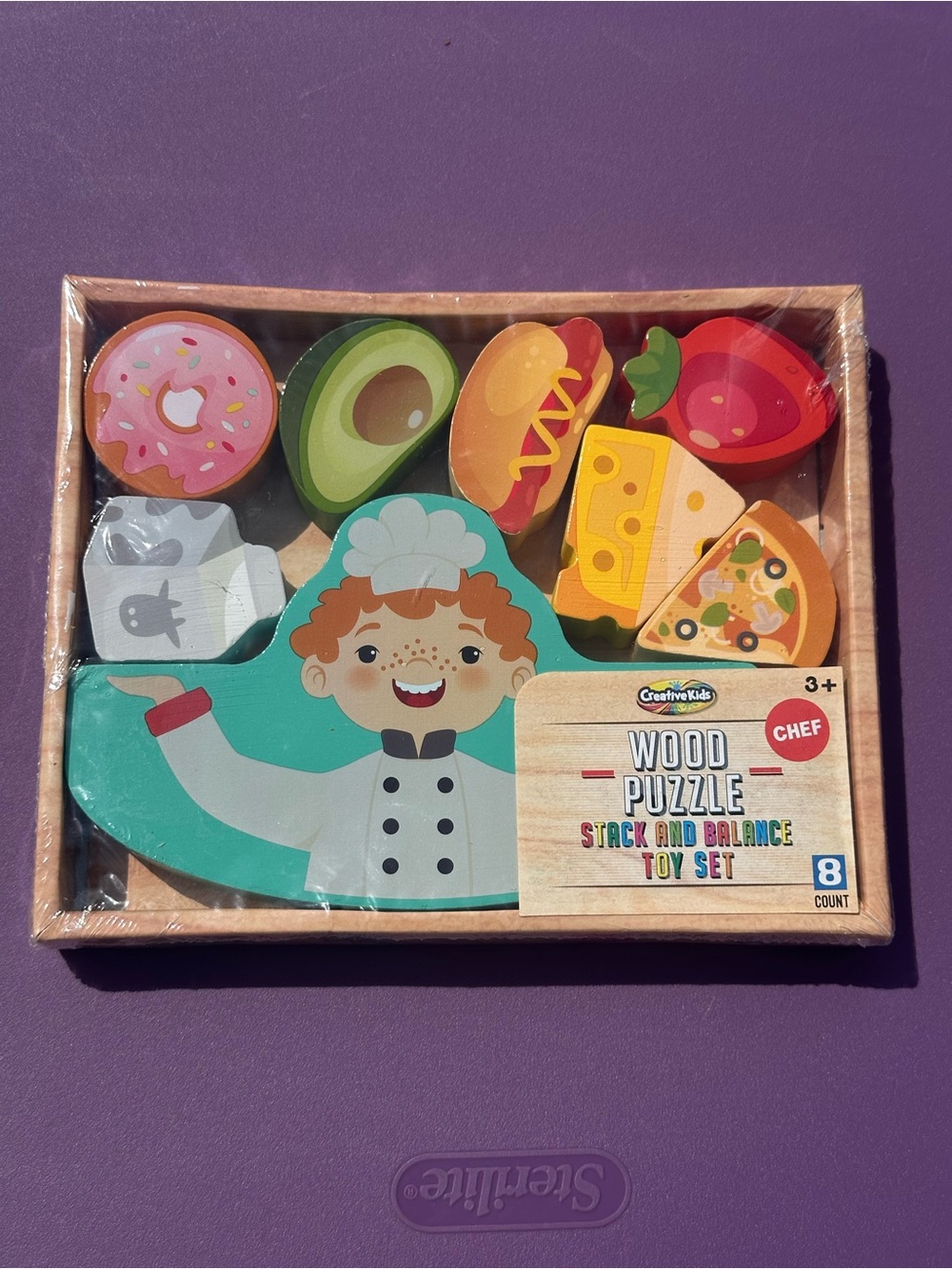 💥 $5 if bundled Creative Kids Wood Puzzle Stack and Balance Toy Set Chef Ages 3+